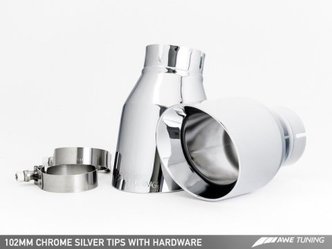 AWE Tuning Audi C7.5 A7 3.0T Touring Edition Exhaust - Quad Outlet Chrome Silver Tips thumbnail 5