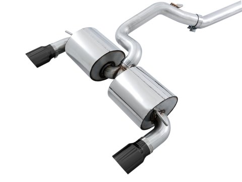 AWE Tuning Ford Focus RS Touring Edition Cat-Back Exhaust - Resonated - Diamond Black Tips thumbnail 5