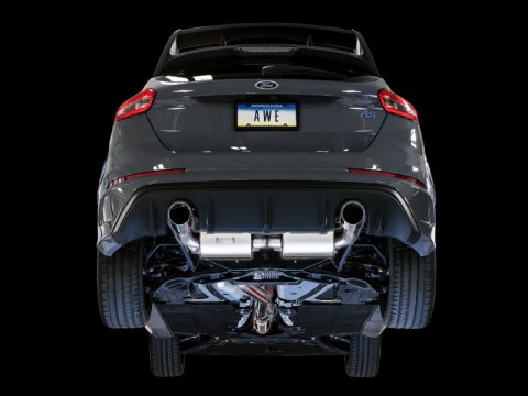 AWE Tuning Ford Focus RS Touring Edition Cat-Back Exhaust - Resonated - Diamond Black Tips thumbnail 8