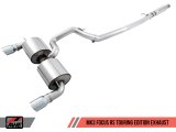 AWE Tuning Ford Focus RS Touring Edition Cat-Back Exhaust- Resonated - Chrome Silver Tips thumbnail 3