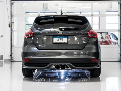 AWE Tuning Ford Focus ST Touring Edition Cat-Back Exhaust - Non-Resonated - Chrome Silver Tips thumbnail 6