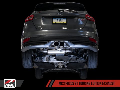 AWE Tuning Ford Focus ST Touring Edition Cat-Back Exhaust - Non-Resonated - Diamond Black Tips thumbnail 1