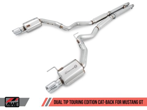 AWE Tuning S550 Mustang GT Cat-Back Exhaust - Touring Edition (Chrome Silver Tips) thumbnail 6