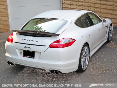 AWE Tuning Panamera Turbo Performance Exhaust System Touring Edition Polished Silver Tips thumbnail 3