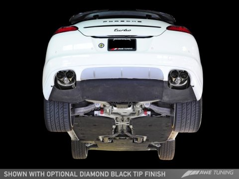 AWE Tuning Panamera Turbo Performance Exhaust System Touring Edition Polished Silver Tips thumbnail 6