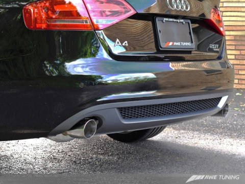 AWE Tuning Audi B8 A4 Touring Edition Exhaust - Dual Outlet Diamond Black Tips thumbnail 2