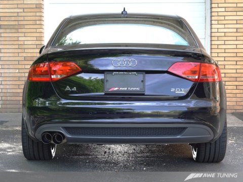AWE Tuning Audi B8 A4 Touring Edition Exhaust - Single Side Polished Silver Tips thumbnail 1