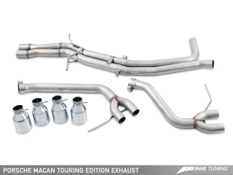 AWE Tuning Porsche Macan Touring Edition Exhaust System - Chrome Silver 102mm Tips thumbnail 2