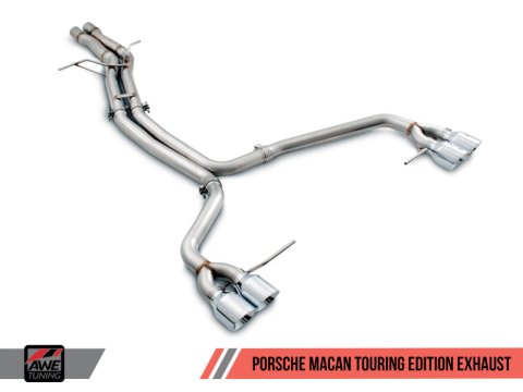 AWE Tuning Porsche Macan Touring Edition Exhaust System - Chrome Silver 102mm Tips thumbnail 3