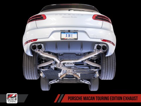 AWE Tuning Porsche Macan Touring Edition Exhaust System - Chrome Silver 102mm Tips thumbnail 7