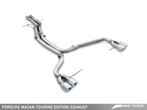 AWE Tuning Porsche Macan Touring Edition Exhaust System - Diamond Black 102mm Tips thumbnail 4
