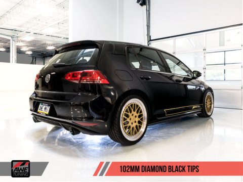 AWE Tuning VW MK7 GTI Touring Edition Exhaust - Diamond Black Tips thumbnail 1