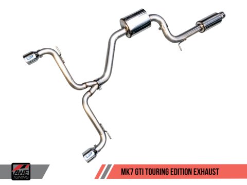 AWE Tuning VW MK7 GTI Touring Edition Exhaust - Diamond Black Tips thumbnail 4