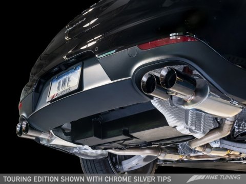 AWE Tuning Panamera 2/4 Touring Edition Exhaust (2014+) - w/Chrome Silver Tips thumbnail 3