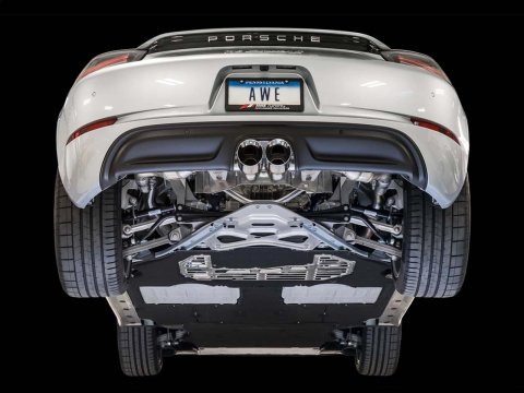 AWE Tuning Porsche 718 Boxster / Cayman Touring Edition Exhaust - Chrome Silver Tips thumbnail 3