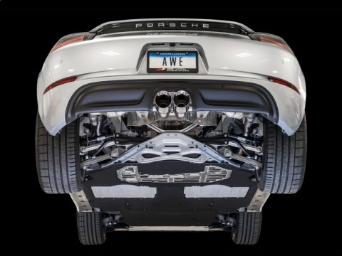 AWE Tuning Porsche 718 Boxster / Cayman Touring Edition Exhaust - Chrome Silver Tips thumbnail 9