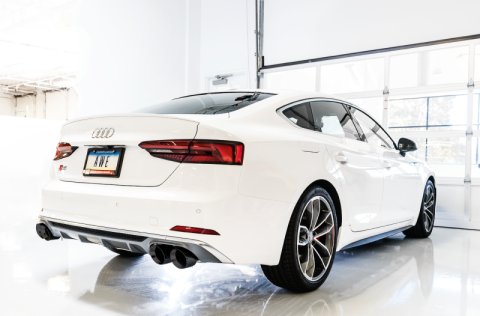AWE Tuning Audi B9 S4 Touring Edition Exhaust - Non-Resonated (Black 102mm Tips) thumbnail 4