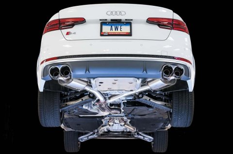 AWE Tuning Audi B9 S4 Touring Edition Exhaust - Non-Resonated (Silver 102mm Tips) thumbnail 1