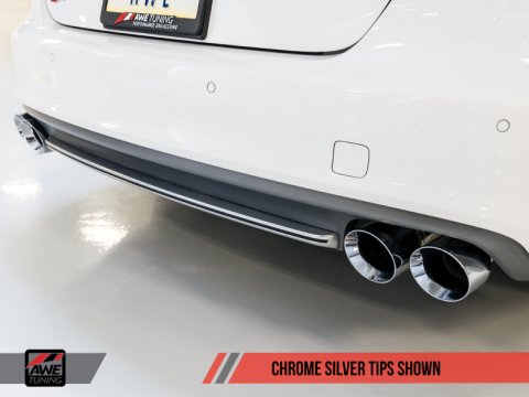AWE Tuning Audi C7 / C7.5 S6 4.0T Track Edition Exhaust - Chrome Silver Tips thumbnail 1