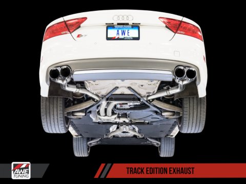 AWE Tuning Audi C7 / C7.5 S7 4.0T Track Edition Exhaust - Diamond Black Tips thumbnail 2