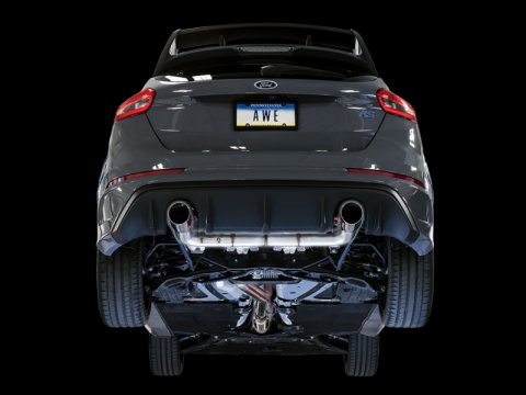 AWE Tuning Ford Focus RS Track Edition Cat-Back Exhaust - Chrome Silver Tips thumbnail 1