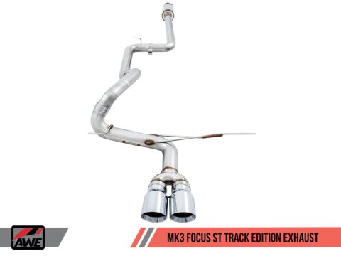 AWE Tuning Ford Focus ST Track Edition Cat-Back Exhaust - Diamond Black Tips thumbnail 3