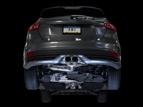 AWE Tuning Ford Focus ST Track Edition Cat-Back Exhaust - Diamond Black Tips thumbnail 9