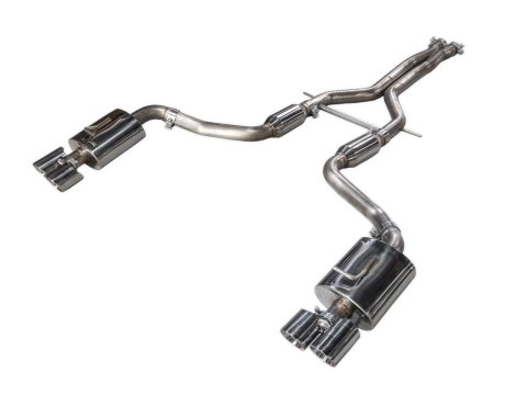 AWE Tuning Panamera Turbo Performance Exhaust System Track Edition Polished Silver Tips thumbnail 1