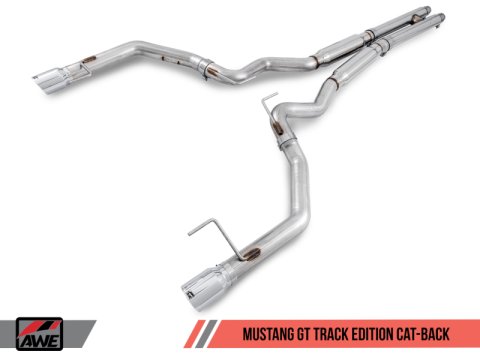 AWE Tuning S550 Mustang GT Cat-Back Exhaust - Track Edition (Chrome Silver Tips) thumbnail 6