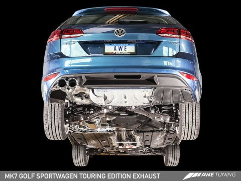 AWE Tuning VW MK7 Golf SportWagen Track Edition Exhaust w/Chrome Silver Tips (90mm) thumbnail 2