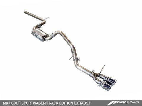 AWE Tuning VW MK7 Golf SportWagen Track Edition Exhaust w/Chrome Silver Tips (90mm) thumbnail 9