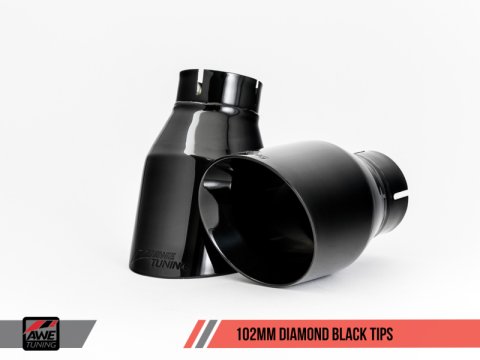 AWE Tuning Audi B9 A4 Track Edition Exhaust Dual Outlet - Diamond Black Tips (Includes DP) thumbnail 5