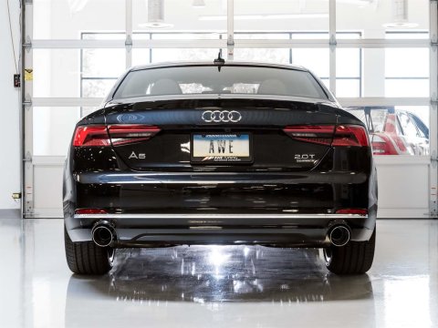 AWE Tuning Audi B9 A5 Track Edition Exhaust Dual Outlet - Chrome Silver Tips (Includes DP) thumbnail 1