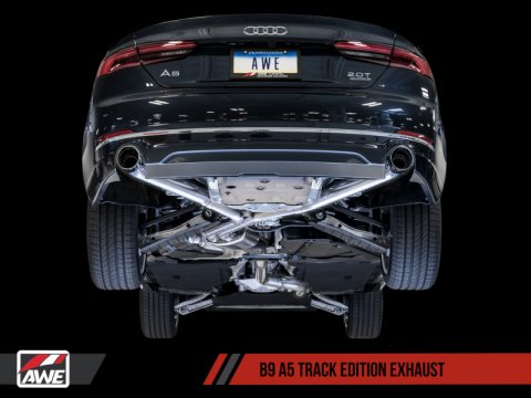 AWE Tuning Audi B9 A5 Track Edition Exhaust Dual Outlet - Chrome Silver Tips (Includes DP) thumbnail 7