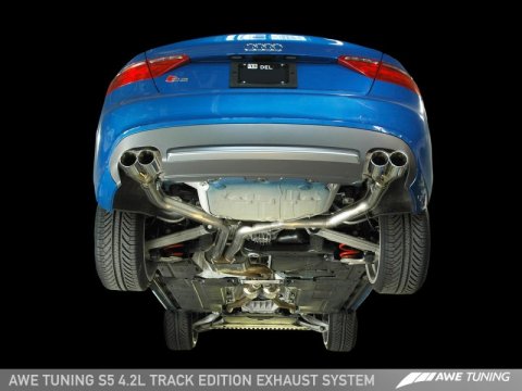 AWE Tuning Audi B8 S5 4.2L Track Edition Exhaust System - Diamond Black Tips thumbnail 2