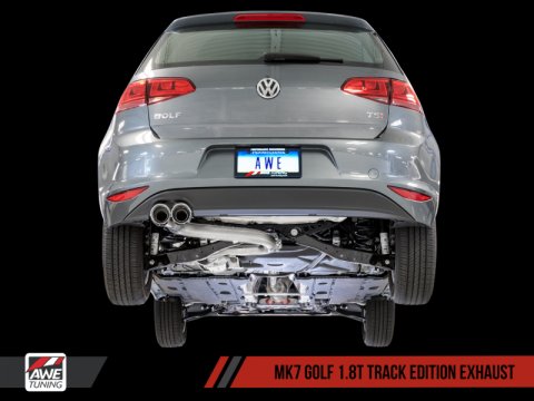 AWE Tuning VW MK7 Golf 1.8T Track Edition Exhaust w/Chrome Silver Tips (90mm) thumbnail 1