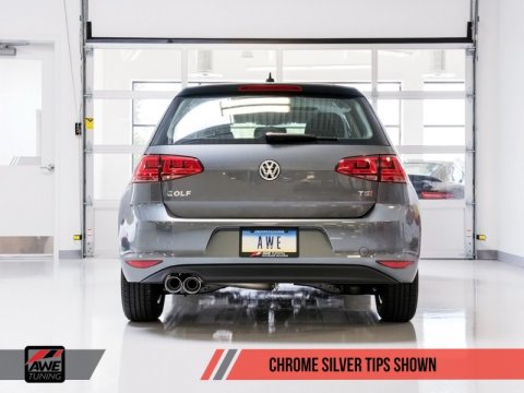 AWE Tuning VW MK7 Golf 1.8T Track Edition Exhaust w/Chrome Silver Tips (90mm) thumbnail 4