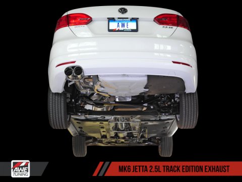 AWE Tuning Mk6 Jetta 2.5L Track Edition Exhaust - Diamond Black Tips thumbnail 2