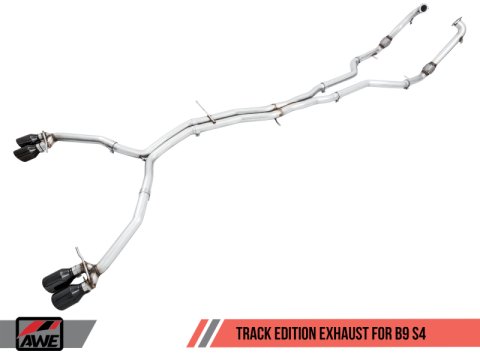 AWE Tuning Audi B9 S4 Track Edition Exhaust - Non-Resonated (Black 102mm Tips) thumbnail 1
