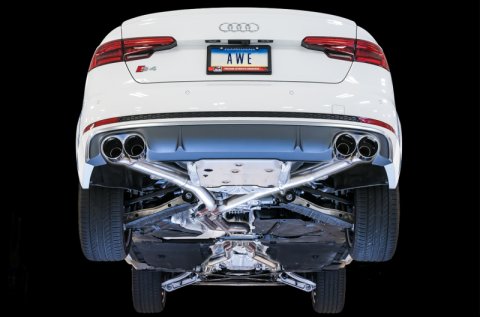 AWE Tuning Audi B9 S4 Track Edition Exhaust - Non-Resonated (Silver 102mm Tips) thumbnail 9