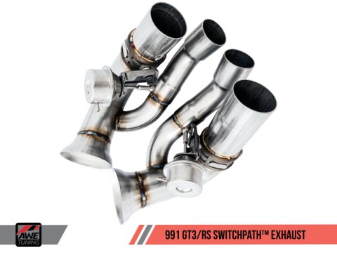 AWE Tuning Porsche 991 GT3 / RS SwitchPath Conversion Kit (Requires AWE Tuning Center Muffler) thumbnail 1