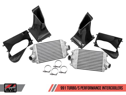 AWE Tuning Porsche 991 (991.2) Turbo/Turbo S Performance Intercooler Kit thumbnail 1