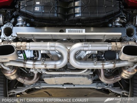 AWE Tuning 991 Carrera Performance Exhaust - Chrome Silver Tips thumbnail 3