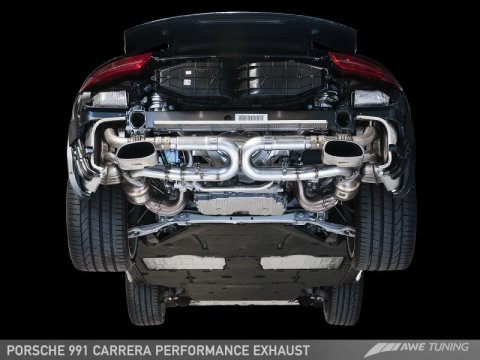 AWE Tuning 991 Carrera Performance Exhaust - Chrome Silver Tips thumbnail 4