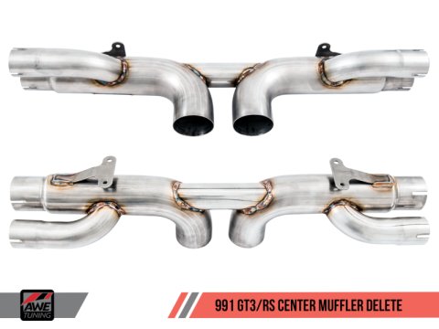 AWE Tuning Porsche 991 GT3 / RS Center Muffler Delete - Diamond Black Tips thumbnail 9