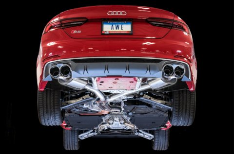 AWE Tuning Audi B9 S5 3.0T Touring Edition Exhaust - Chrome Silver Tips (102mm) thumbnail 7