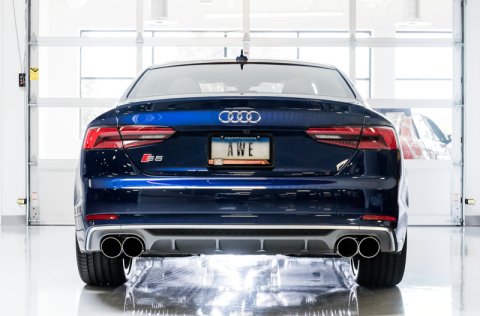AWE Tuning Audi B9 S5 3.0T Touring Edition Exhaust - Chrome Silver Tips (102mm) thumbnail 8