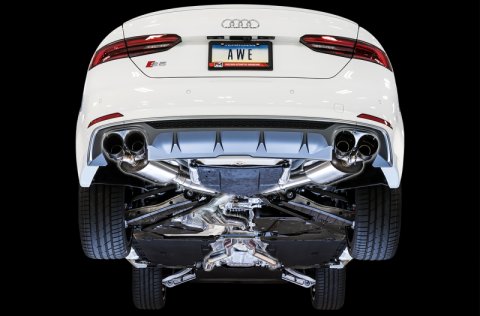 AWE Tuning Audi B9 S5 Sportback Touring Edition Exhaust - Non-Resonated (Black 102mm Tips) thumbnail 4