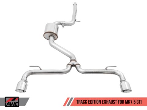 AWE Tuning Volkswagen GTI MK7.5 2.0T Track Edition Exhaust w/Chrome Silver Tips 102mm thumbnail 1