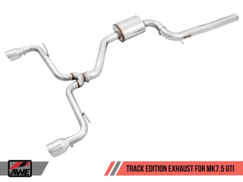 AWE Tuning Volkswagen GTI MK7.5 2.0T Track Edition Exhaust w/Chrome Silver Tips 102mm thumbnail 7